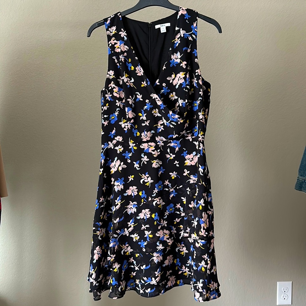 Bar III size 6 lined, faux wrap mini dress